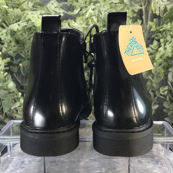 There Abouts Black Rubberized Vinyl Casual Step-In Zip Boots Girls 5M🖤NWT🖤 - Picture 5 of 12